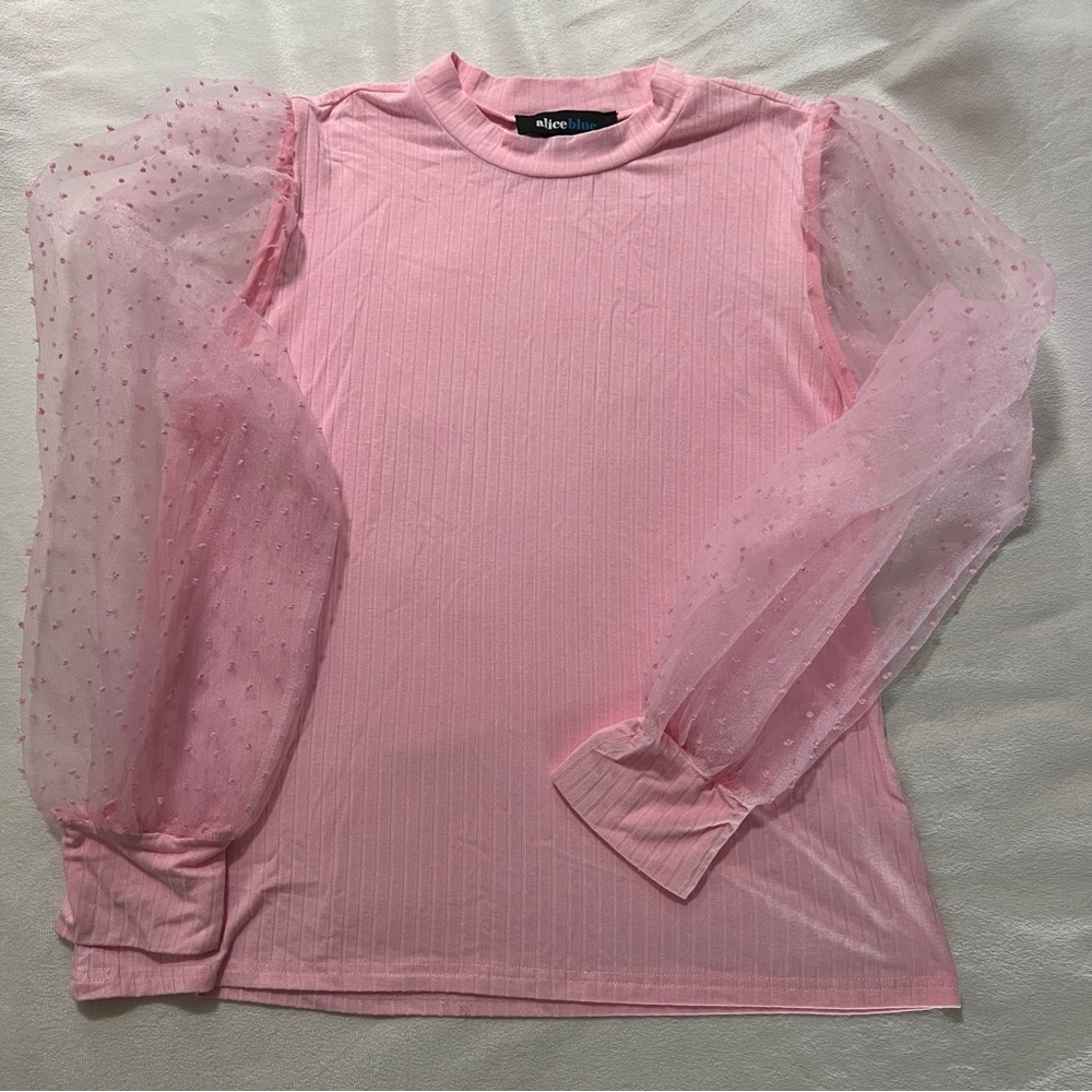 Alice Blue Pink Long Sleeve Top